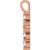 10K Rose 1/2 CTW Lab-Grown Diamond Pendant