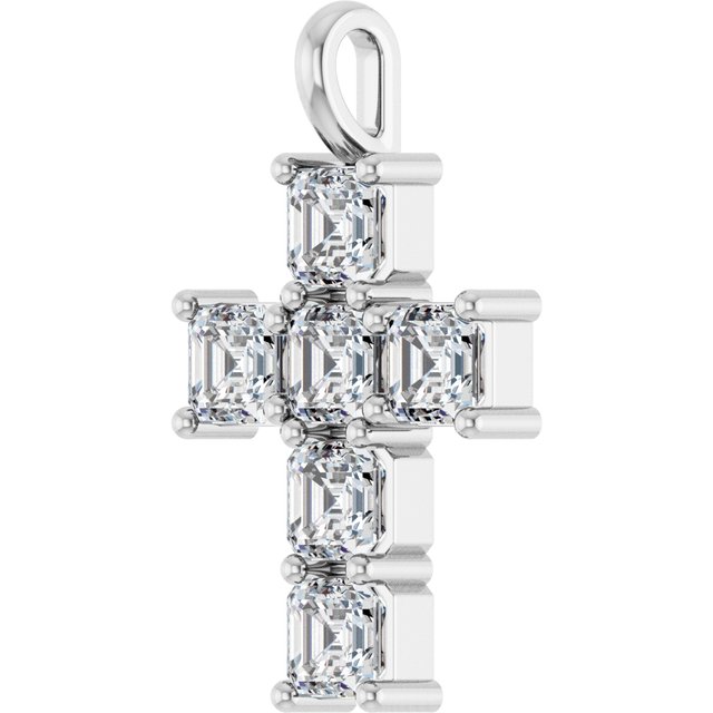 10K White 2 CTW Lab-Grown Diamond Pendant