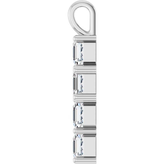 10K White 2 CTW Lab-Grown Diamond Pendant