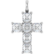 10K White 2 CTW Lab-Grown Diamond Pendant