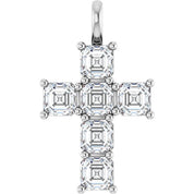 10K White 2 CTW Lab-Grown Diamond Pendant