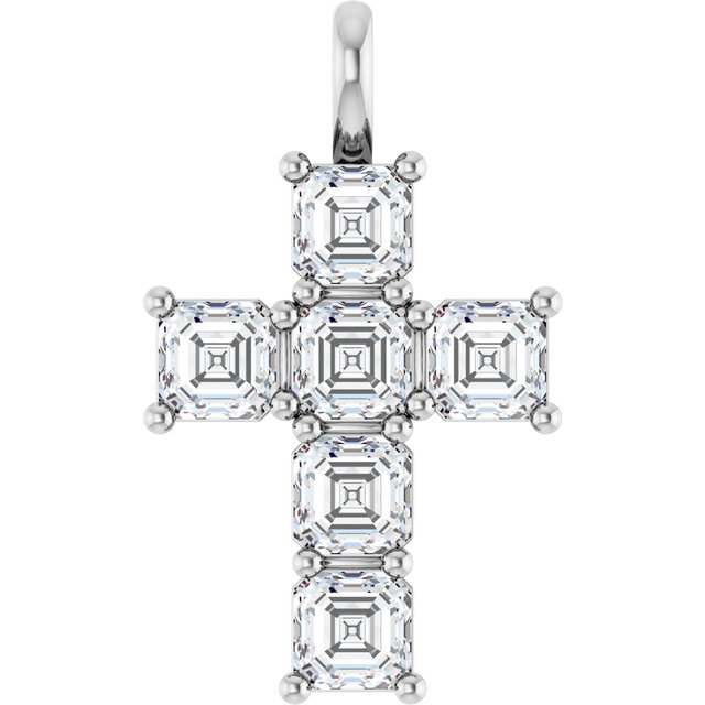 10K White 2 CTW Lab-Grown Diamond Pendant