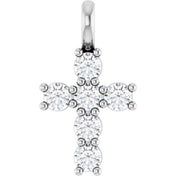 10K White 1/3 CTW Lab-Grown Diamond Pendant