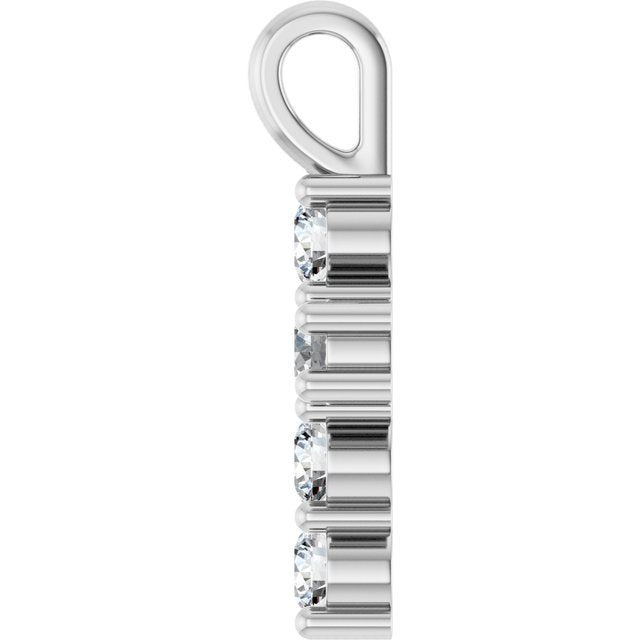 10K White 1/3 CTW Lab-Grown Diamond Pendant