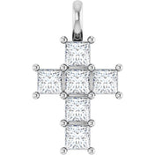 10K White 1 CTW Lab-Grown Diamond Pendant