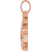 14K Rose Anatomical Heart Pendant