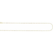 14K Yellow 2 mm Adjustable White Enamel Bead 15-16" Chain