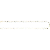 14K Yellow 2 mm Adjustable Black Enamel Bead 15-16" Chain