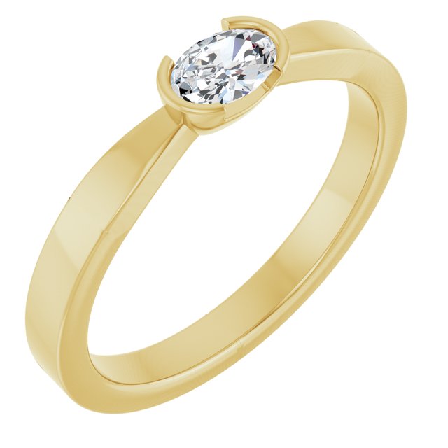 14K Yellow 1/4 CTW Lab-Grown Diamond Ring