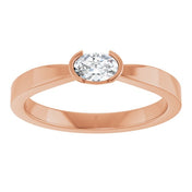 14K Rose 1/4 CT Natural Diamond Ring