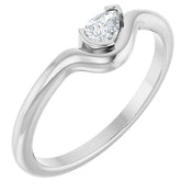 Platinum 1/6 CT Natural Diamond Ring