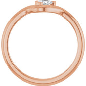 14K Rose 1/6 CT Natural Diamond Ring