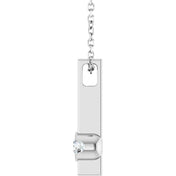 Platinum 1/10 Natural Diamond Bar 16-18" Necklace