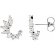 Platinum 1/2 CTW Natural Diamond Front-Back Earrings