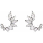 14K White 1/2 CTW Natural Diamond Front-Back Earrings