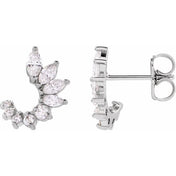 Sterling Silver 1/2 CTW Natural Diamond Front-Back Earrings