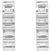 14K White 1/5 CTW Natural Diamond 11.6 mm Hoop Earrings
