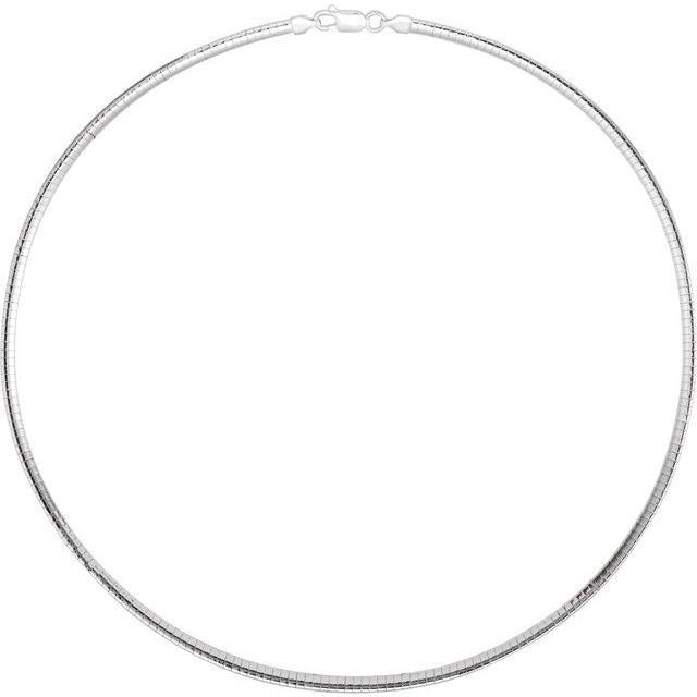 Sterling Silver 3 mm Omega 16" Chain