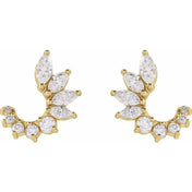 14K Yellow 1/2 CTW Natural Diamond Front-Back Earrings