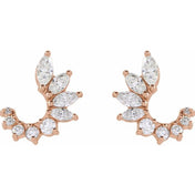 14K Rose 1/2 CTW Natural Diamond Front-Back Earrings