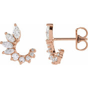 14K Rose 1/2 CTW Natural Diamond Front-Back Earrings