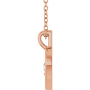 14K Rose 1/10 CT Natural Diamond Heart Pendant