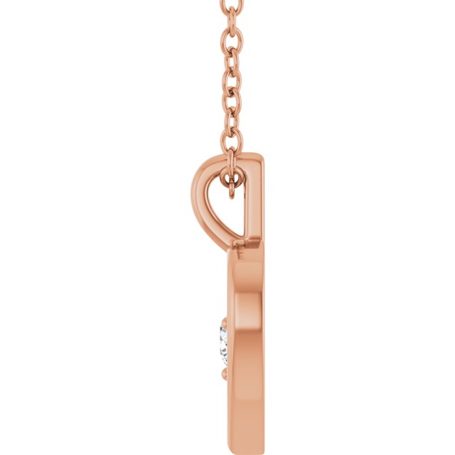 14K Rose 1/10 CT Natural Diamond Heart Pendant