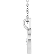 Platinum 1/10 CT Natural Diamond Heart Pendant