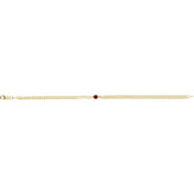 14K Yellow Natural Ruby Link 7" Bracelet
