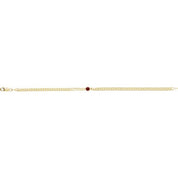 14K Yellow Natural Ruby Link 7" Bracelet