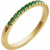 14K Yellow Lab-Grown Emerald Ring