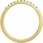 14K Yellow Lab-Grown Emerald Ring