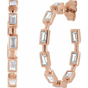 14K Rose 1 1/4 CTW Lab-Grown Diamond 24.5 mm Hoop Earrings