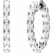 14K White 2 5/8 CTW Lab-Grown Diamond Inside-Outside 20.6 mm Hoop Earrings