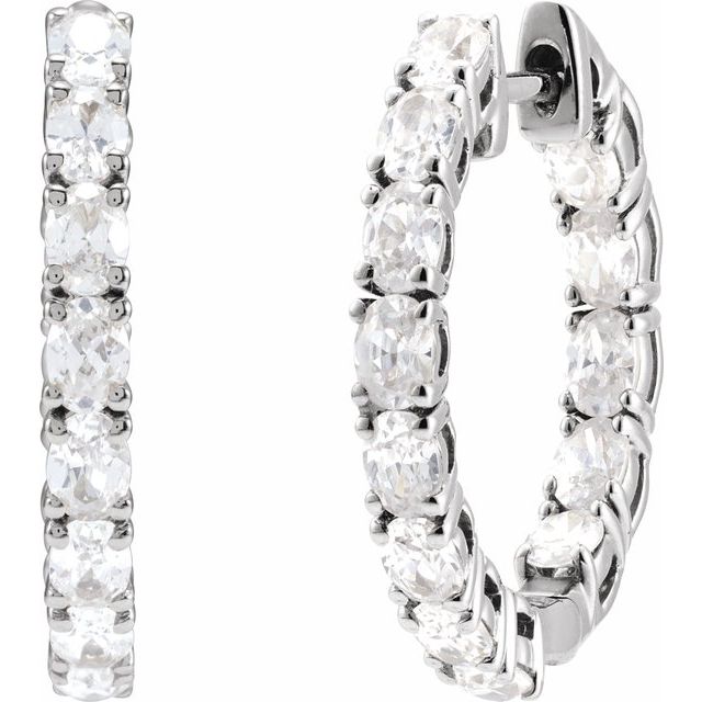 8 CTW Lab-Grown Diamond Inside-Outside 20.6 mm Hoop Earrings