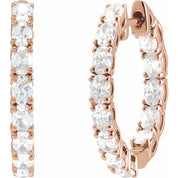 14K Rose 2 5/8 CTW Lab-Grown Diamond Inside-Outside 20.6 mm Hoop Earrings