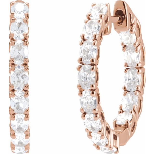 8 CTW Lab-Grown Diamond Inside-Outside 20.6 mm Hoop Earrings