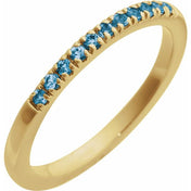 14K Yellow Natural London Blue Topaz Ring