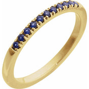 14K Yellow Lab-Grown Blue Sapphire Ring