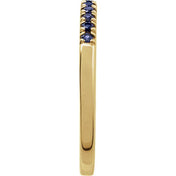 14K Yellow Lab-Grown Blue Sapphire Ring