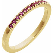 14K Yellow Lab-Grown Ruby Ring