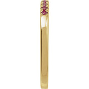 14K Yellow Lab-Grown Ruby Ring
