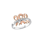 14K White/Rose .08 CTW Diamond Me & My Two Friends? Ring