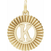 10K Yellow Gold Initial Pendant Necklace – Personalized Alphabet Jewelry Charm
