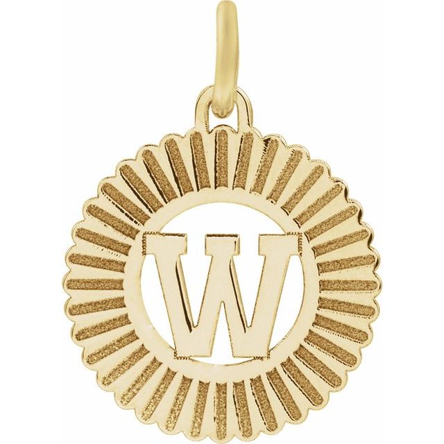14K Yellow Gold-Plated Sterling Silver Initial W Pendant