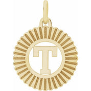 14K Yellow Gold-Plated Sterling Silver Initial T Pendant