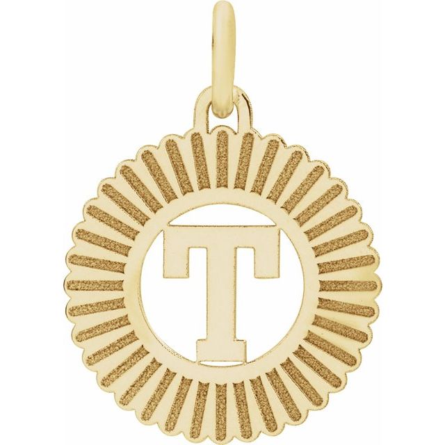 14K Yellow Gold-Plated Sterling Silver Initial T Pendant