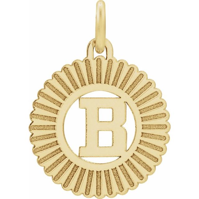 14K Yellow Gold-Plated Sterling Silver Initial B Pendant