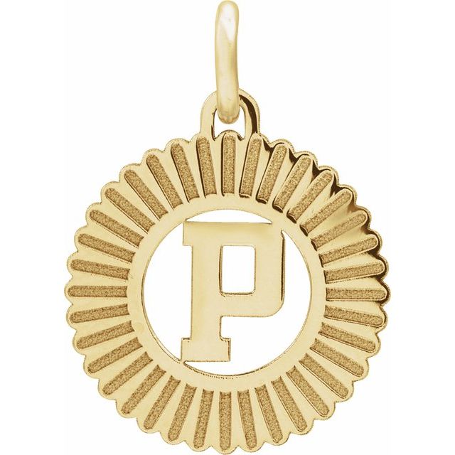 14K Yellow Gold-Plated Sterling Silver Initial P Pendant