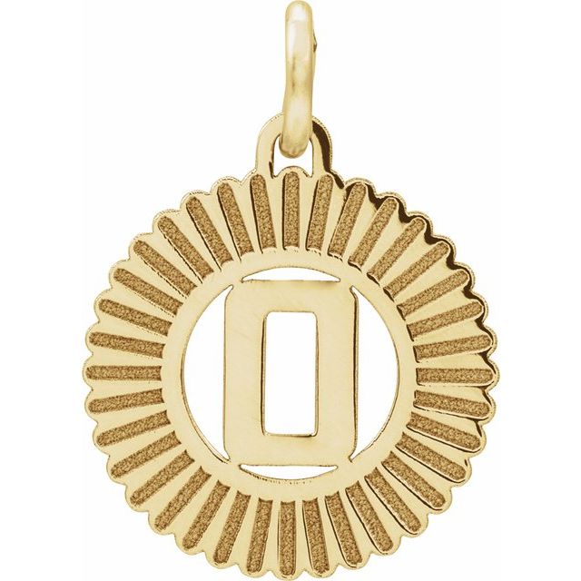 14K Yellow Gold-Plated Sterling Silver Initial O Pendant